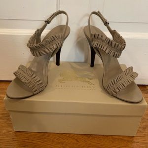 Burberry Taupe Leather Sandal Heels size 9